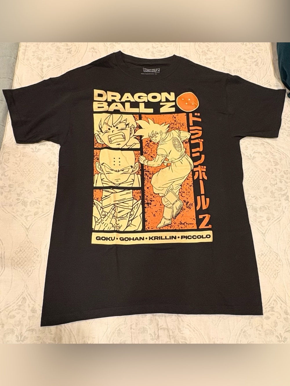 Dragon Ball Z Black Graphic Tee - Goku, Gohan, Krillin & Piccolo